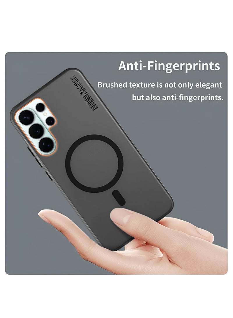 سيندي غطاء هاتف سامسونج جالاكسي S26 ألترا 5G 2026 من سلسلة سيندي، هجين نصف شفاف مع ماجسيف وشحن مغناطيسي، حواف مرتفعة للكاميرا، تصميم أنيق، باللون الأسود (MCMPMN) - Image 4